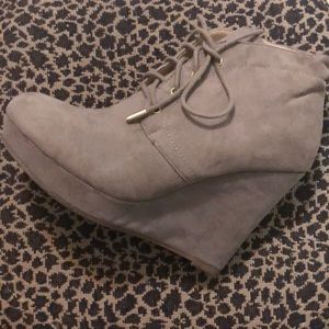Wedge Heel Lace Ankle Booties